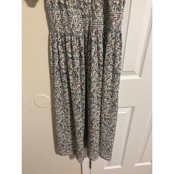 Madewell smock-waist peasant dress in blossoming vines sz large. Missing lining - Picture 7 of 14